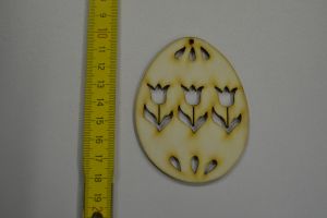 Dřevěná ozdoba - velikonoční vajíčko s tulipány - VE20
