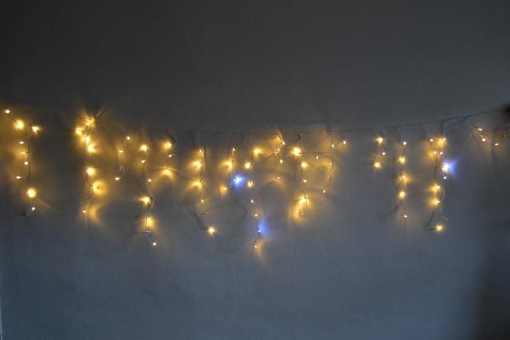 Vánoční venkovní závěs 10 metrů teplý se záblesky PRC