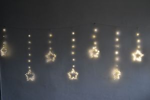 Venkovní vánoční osvětlení, závěs, hvězdy - teple bílé - 196 led