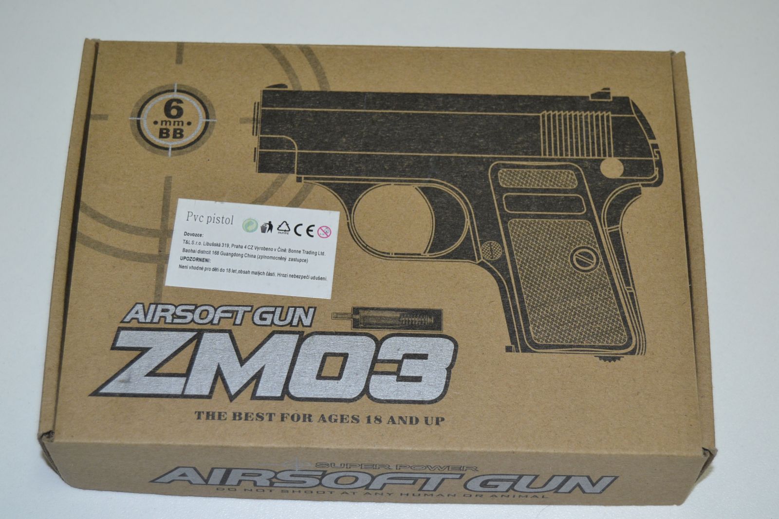 Kuličkovka ZM03, kuličková pistole, BB air sport gun, kov + plast