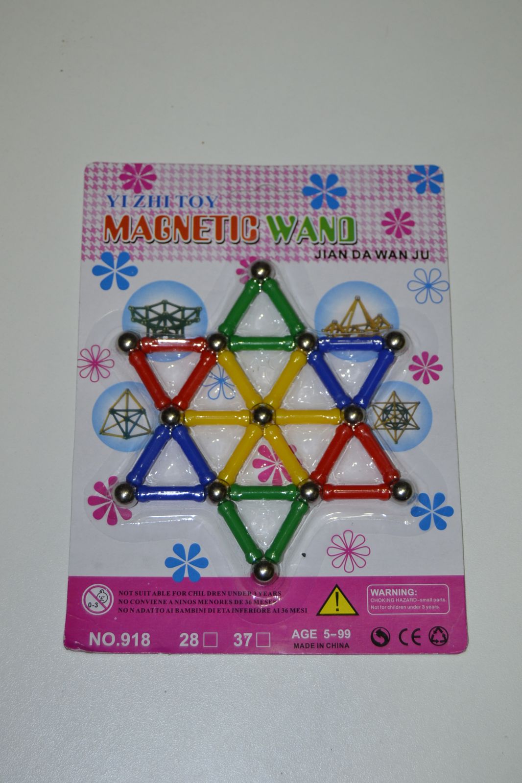 Magnetická stavenice - magnetic wand 37 dílů