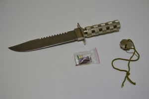 Nůž pro přežití - stříbrný, 34 cm