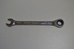 Plochý ráčnový klíč 12mm, ráčna - chrom vanad