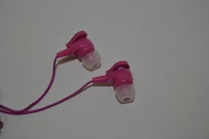 Sluchátka in ear ( do uší ) - růžová, tvar srdce, srdíčko PRC