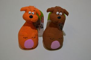 Hračka pro psy -  latexový psík 12,5 cm - Nunbell | hnědá, oranžová