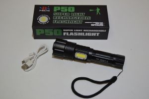 Aku LED svítilna P50 - super light se zoomem PRC
