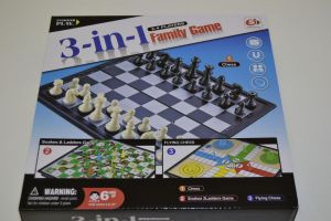 Cestovní stolní hry 3 v 1, šachy, člověče nezlob se a bludiště