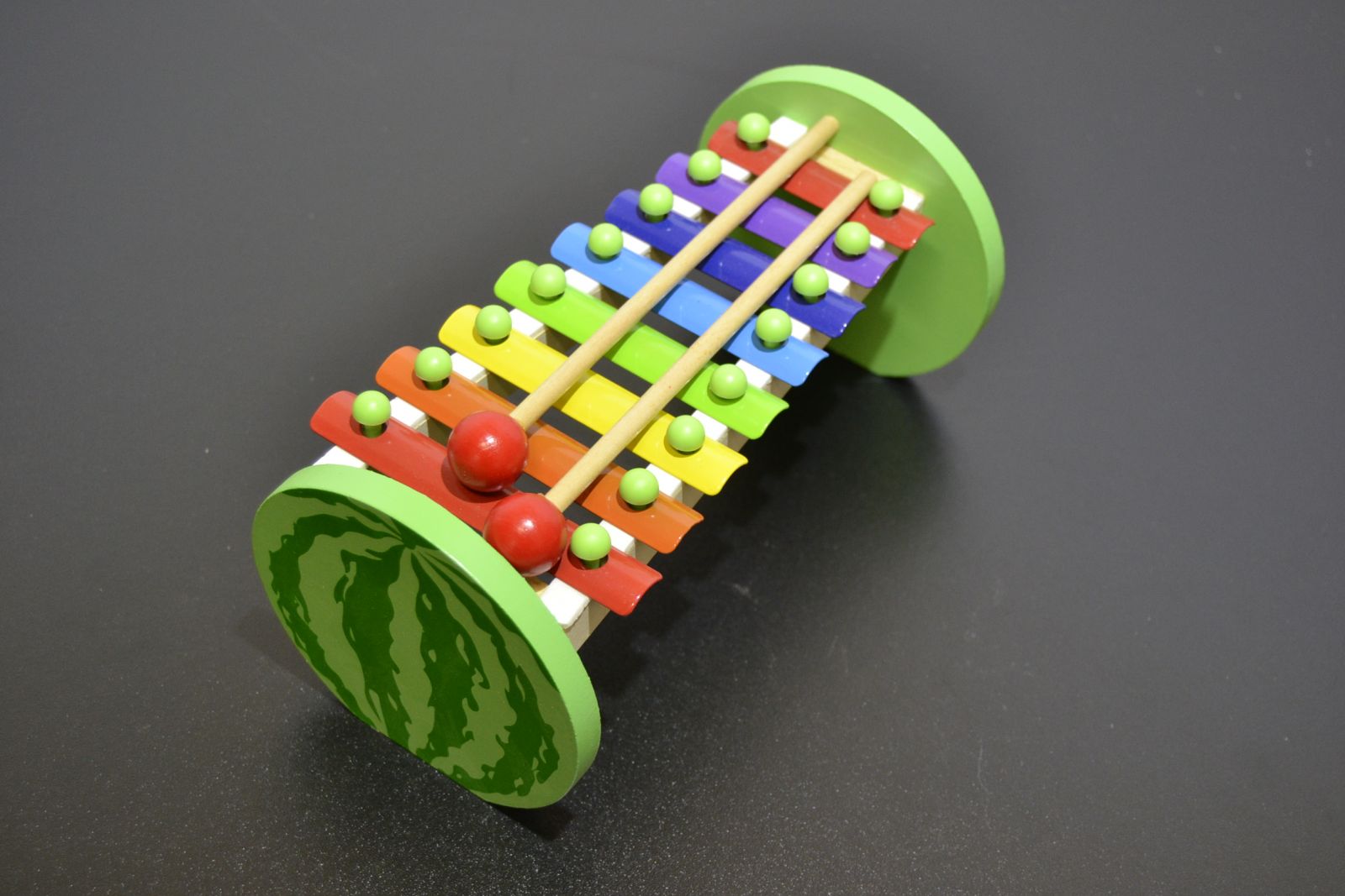 Dětský xylofon - meloun - dřevo/kov PRC