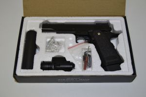 Kovová kuličkovka s tlumičem G6A, kuličková pistole, BB airsoft gun