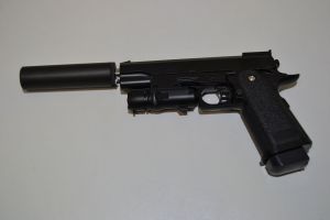 Kovová kuličkovka s tlumičem G6A, kuličková pistole, BB airsoft gun