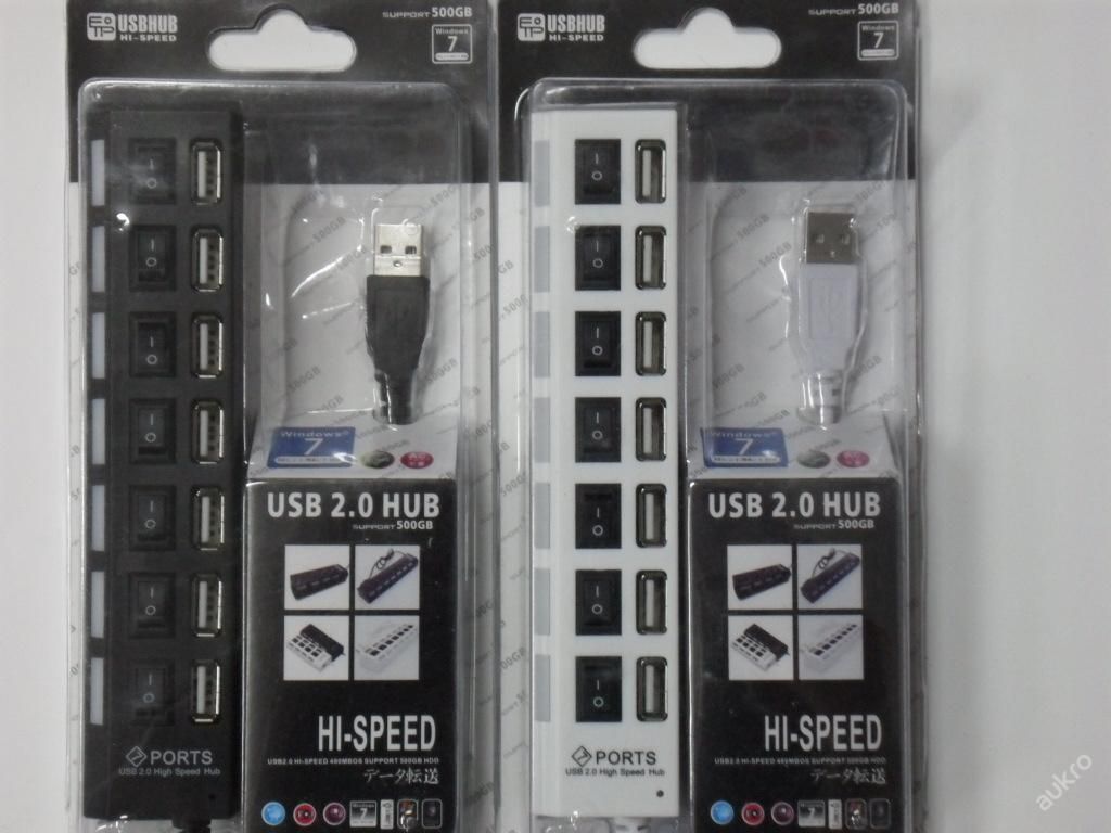 USB ROZBOČKA - HUB - SE SEDMI USB PORTY - HI SPEED PRC